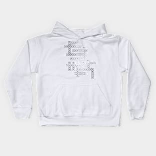 (1973SSOTGR) Crossword pattern with words from a 1973 science fiction book. Kids Hoodie